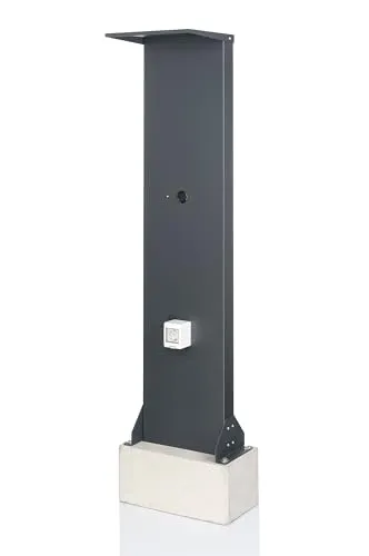 Kreainvent Universeller Premium-Design Wallbox-Standfuß aus Aluminum mit Fertigbetonfundament für perfekte Stabilität (Dach, Aluminium RAL7016)