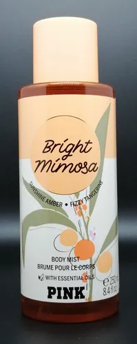Victoria's Secret Bright Mimosa Körperspray 250 ml - Unisex Körperspray mit erfrischendem Duft von Sunshine Amber und Fizzy Tangerine. Ideal für den täglichen Gebrauch und ohne Tierversuche hergestellt. Genießen Sie einen spritzigen Frischekick!
