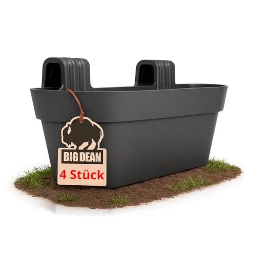 BigDean 4X Blumenkasten Balkongeländer 50cm mit Wasserspeicher