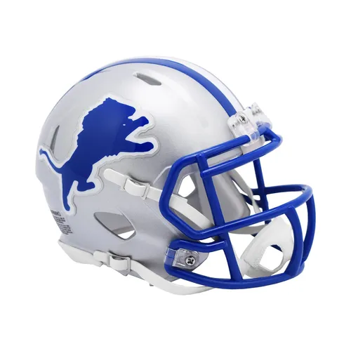 Riddell Mini Football Helm - NFL Speed Detroit Lions 1983-02 - Fanartikel für Detroit Lions Fans, detailgetreuer Minihelm in Silber, ideal zur Dekoration oder als Sammlerstück.