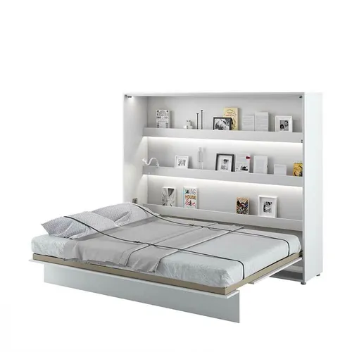 yourhouse24 Schrankbett Bed Concept BC-04 140x200 - Wandklappbett in Weiß Hochglanz, ideal für platzsparende Lösungen und als Gästebett geeignet.