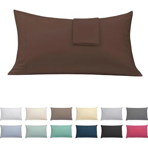 ECOMMERC3 Kissenbezug, 150 cm, extra weich und bequem, Braun, atmungsaktiv, leicht zu waschen