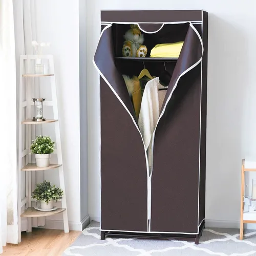 COSTWAY Kleiderschrank mit Kleiderstange