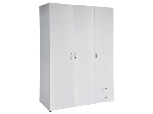 Pol-Power Kleiderschrank 120 x 177 cm - Hamina - Kleiderschränke mit 3 Drehtüren, 2 höhenverstellbaren Einlegeböden und 2 Schubladen für optimalen Stauraum. Ideal für Ordnung und Stil in Ihrem Schlafzimmer.