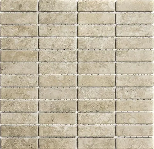 Stäbchen Mosaik Fliese Keramik Steinoptik beige Fliesenspiegel Küche MOS24-STSO67