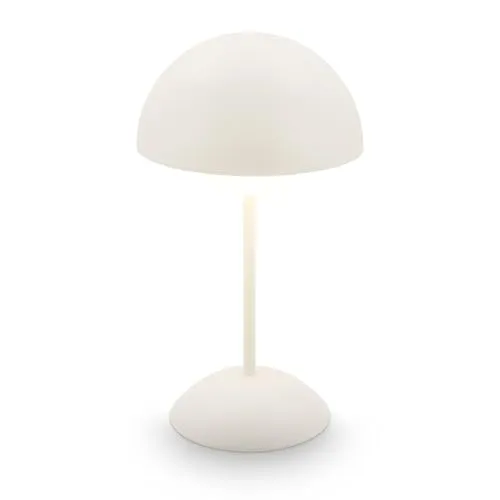 BRILONER LED Tischlampe kabellos IP44 - dimmbar und akkubetrieben - Elegante Tischlampe in Altweiß mit Touchdimmer und spritzwassergeschütztem Design, ideal für drinnen und draußen. Genießen Sie bis zu 24 Stunden warmweißes Licht!