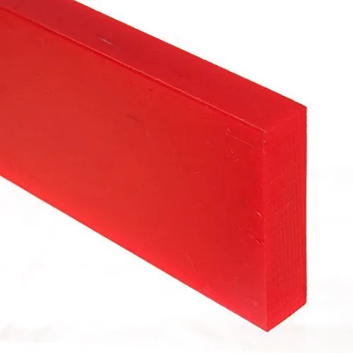 1m PU Schürfleiste Schneepflug Räumleiste Kommunaltechnik PUR ROT 90°Shore A Schneeschieber Polyurethan Old-Harvest