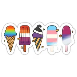Spreadshirt LGBTQ+ Eiscreme Vielfalt Sticker Aufkleber, 10 x 10 cm, Weiß glänzend - Weiß