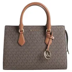 MICHAEL KORS SHEILA MD ZIP SATCHEL - Elegante Damen Tasche in Braun - Damentaschen mit stilvollem MK-Logo und goldfarbenem Verschluss, ideal für den Alltag und besondere Anlässe.