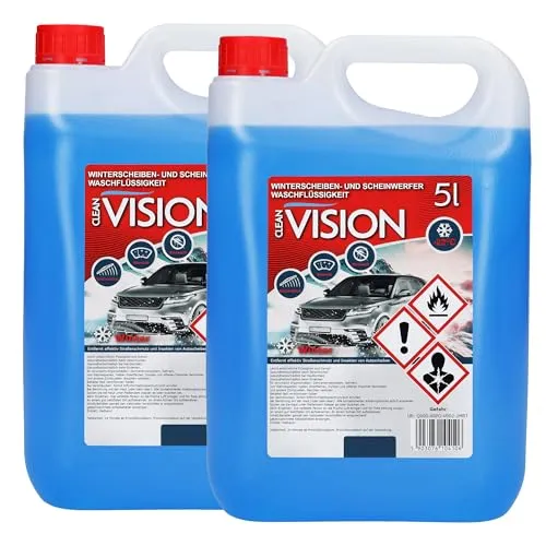 Scheibenfrostschutz –22 °C, 5 L gebrauchsfertig – Winter Scheibenreiniger & Frostschutzmittel für Scheibenwaschanlage – klare Sicht für Auto, PKW, LKW & Scheinwerfer 2 x 5 L