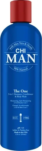 CHI MAN 3-in-1 Shampoo Conditioner Bodywash 355 ml - Shampoo, Conditioner & Bodywash in einem – für den modernen Mann. Effiziente Pflege für Haut und Haar, spart Zeit und Platz im Badezimmer.
