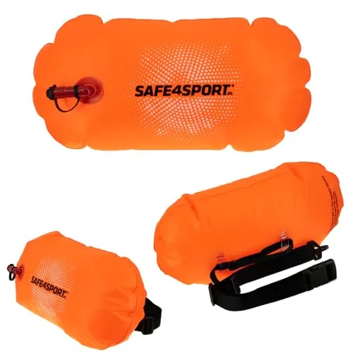 SAFE4SPORT BasicSwimmer - Aufblasbare Sicherheitsboje zum Schwimmen - Leichte Schwimmboje