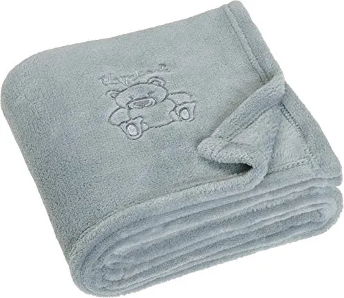Playshoes Unisex Baby Fleece-Decke Bär 301700, 33 - Grau, 75 x 100 cm/29.5 Inch x 39.4 Inch