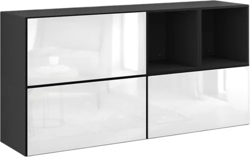 Sideboard VARIANTO 1 Schrank Set 5 tlg., anthrazit matt / weiß Hochglanz