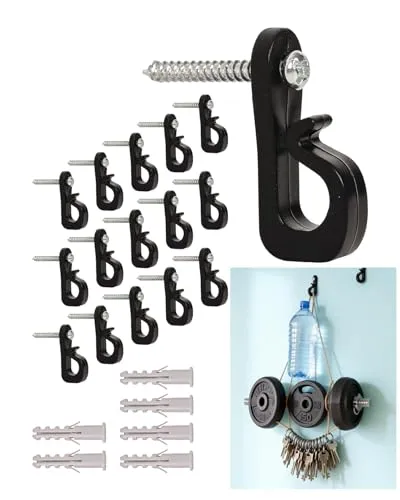 Q-Hanger Schraubhaken für Lichterketten im Freien, Zaunhaken für Holz-Lichtdraht, LED-Licht-Clips mit Sicherheitsschnalle, Terrassen-Wandhaken, Hängeleuchte für Outdoor Lichterketten, Party (30 Stück)