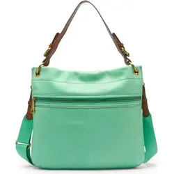 Fossil Handtasche Leder Stoff Grün Explorer Hobo Mint - ZB5503784 - Handtasche für Damen aus hochwertigem Leder und Stoff, mit abnehmbarem und verstellbarem Trageriemen für optimalen Komfort und Stil.