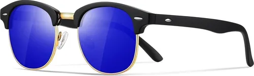 Vintage Polarisierte Halbrahmen Sonnenbrille UV400 Schutz - Stylische Sonnenbrille mit UV400 Schutz für höchste Sicherheit bei Outdoor-Aktivitäten. Leichter Metallrahmen und klassisches Retro-Design machen sie zum idealen Begleiter für Autofahren und Reisen.