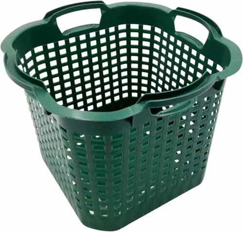 BURI Erntekorb Gartenkorb lebensmittelecht - 25L Kartoffelkorb Obstkorb Laubkorb Grün, Wäschekorb, drehstapelbar, extrem robust