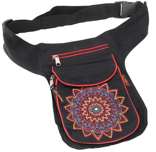 Stoff Sidebag + Hüfttasche Mandala, Goa Gürteltasche, Bauchtasche aus Nepal -