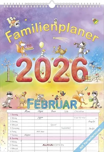 Familienplaner Cartoon 2026 von ALPHA EDITION