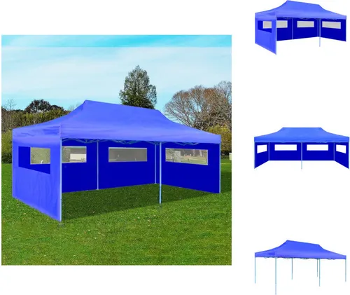 vidaXL Pop-Up-Partyzelt Faltbar Blau 3×6 m