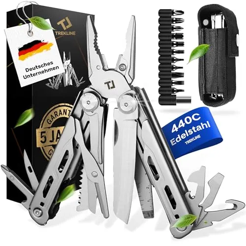 Produktbild TREKLINE Premium Multitool Werkzeug – 28 Funktionen für jedes Abenteuer