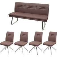 Esszimmer-Set MCW-H70, 5-teiliges Sitzgruppe mit Stühlen und Bank