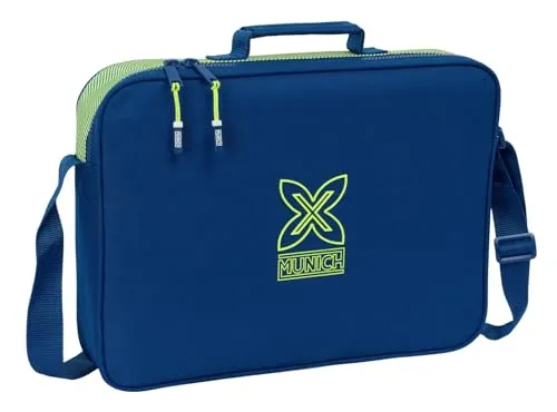 Safta Munich North - Schultasche, Aktentasche, Umhängetasche, bequem und vielseitig, Qualität und Widerstandsfähigkeit, 38 x 6 x 28 cm, marineblau, M, Casual