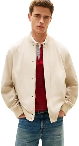 Tommy Hilfiger Herren Bomberjacke Relaxed Fit L in beige von Tommy Hilfiger