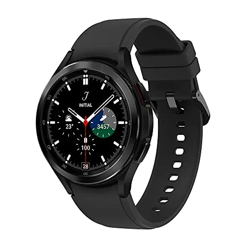 Samsung Galaxy Watch4 Classic 46mm - Runde LTE Smartwatch mit drehbarer Lünette - Smartwatch in elegantem Design aus Edelstahl, misst Körperzusammensetzung und bietet Fitness-Tracking, EKG und Blutdrucküberwachung für ein gesundes Leben.