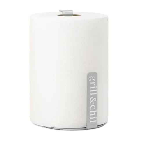 GARDIVO Küchenrollenhalter Magnetischer Standfuß zur Befestigung am Grill Anthrazit oder Edelstahl Stehender Papierrollenhalter Praktischer Küchenpapierhalter Universal Küchenroll Halter (Edelstahl)