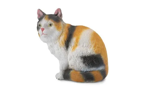 Collecta 88490 Hauskatze 3-farbig sitzend 4 cm Hunde und Katzen