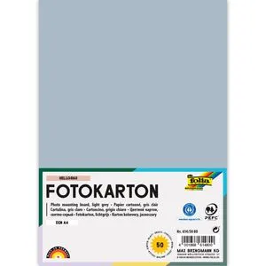 Folia Fotokarton 6145080 hellgrau A4 300g 50 Blatt