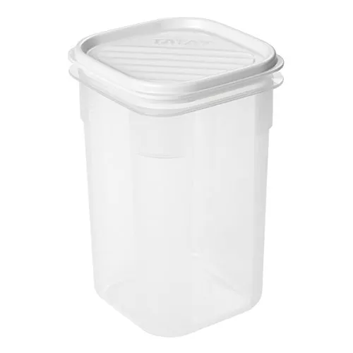 TATAY Frischhaltedose 1L Top Flex | Druckdeckel | Vorratsdosen mit Deckel Luftdicht | Geeignet für Mikrowelle, Spülmaschine, Kühlschrank, Gefrierfach | Kunststoff BPA-frei | 10x10x16,5 cm, Weiß