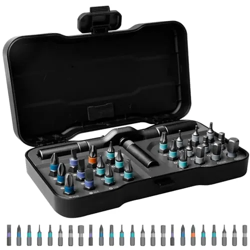 WANDGU 24 in 1 Ratschen Schraubendreher Set: Ratschen Feinmechanik 24 in 1 mit Koffer, Leichtgewicht Ratschen Schraubendreher und Bit Set mit Abnehmbarem T-Ratschengriff für Möbel, Computer