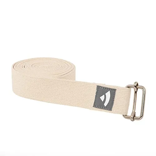 Bodhi ASANA BELT PRO Yogagurt mit Metall-Verschluss, Schiebe-Schnalle eckig, langer Gurt aus Baumwolle, Yoga Hilfsmittel, 3 m x 38 mm, Yogazubehör