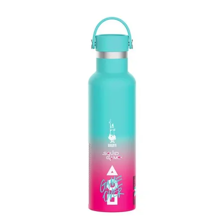 Bialetti Thermosflasche Squid Game© 600ml, Edelstahl - Thermosflasche aus Edelstahl, doppelwandig, hält Getränke 24h kalt und 12h warm, inspiriert von der beliebten Serie Squid Game.