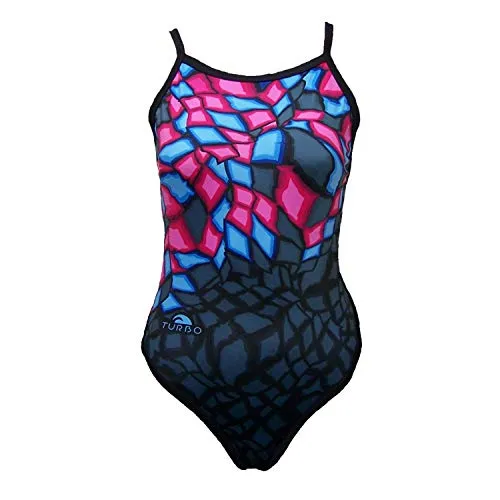 Turbo Badeanzug Damen für Sport und Freizeit 100% chlorbeständig, Größe:44