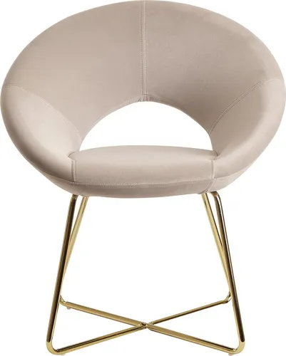 Wohnling Polsterstuhl WL6.191 - Gepolsterter Samtstuhl in Beige - Polsterstuhl für Esszimmer, modernes Design mit komfortablem Samtbezug, ideal für stilvolle Akzente und hohen Sitzkomfort.