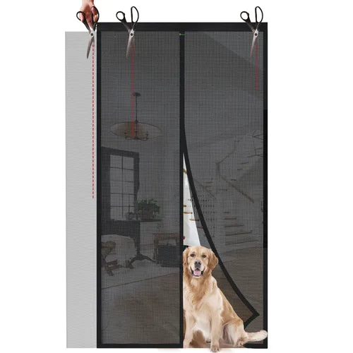 Sekey Magnet Insektenschutz 200x240cm,Flexible Breite,Zuschneidbares Fliegengitter Balkontür & Terrassentür,Kinderleichte Klebemontage Ohne Bohren