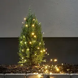 MARELIDA LED-Lichterkette Weihnachten 500 bernstein LED 8 Funktionen 25m - Weihnachtsbeleuchtung - 500 ultra warmweiße LEDs mit 8 Funktionen für stimmungsvolle Dekoration im Außenbereich - ideal für Gärten, Balkone und Fassaden.