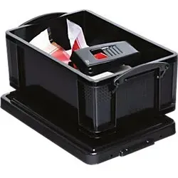 Ablagebox 9 Liter schwarz - Really Useful Box, stapelbar und ideal für Ordnung in jedem Raum
