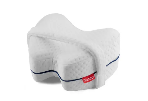 Blumtal Kniekissen für Seitenschläfer - Orthopädisches Beinkissen aus Memory Foam - Beinkissen für Seitenschläfer, lindert Rücken- und Ischiasschmerzen durch optimale Wirbelsäulenstütze und anpassbare Höhe für individuellen Komfort.