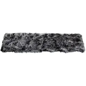 Frank-Flechtwaren Tischläufer Dunkle Felloptik, 610006, schwarz / grau, aus Kunstfell, 20 x 90 cm