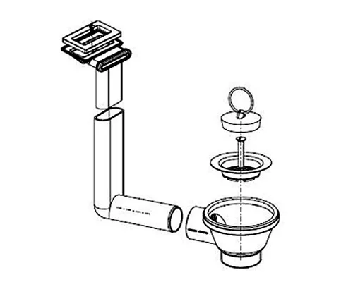 FRANKE Ab- und Überlaufgarnitur 112.0006.318 - Zubehör für Küchenspülen, hochwertige Stopfenventil-Lösung für eine optimale Wasserregulierung in FRANKE Spülen.