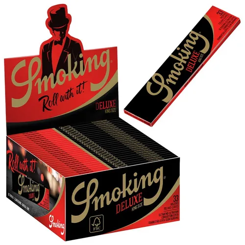 Smoking BLACK 50 x 33 King Size De Luxe Schwarz Long Papers Blättchen Lang