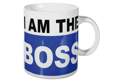 Out of the Blue Tasse XL-Tasse i am the boss Kaffeebecher Kaffeetasse Jumbotasse, Keramik