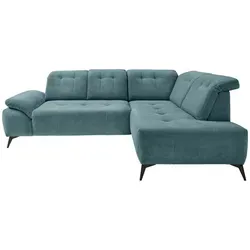 Livetastic Ecksofa, Petrol, Textil, 4-Sitzer, Ottomane rechts, L-Form, 272x200 cm, seitenverkehrt erhältlich, Rücken echt, Armteil links, USB-C-Anschluss, Wohnzimmer, Sofas & Couches, Wohnlandschaften, Ecksofas