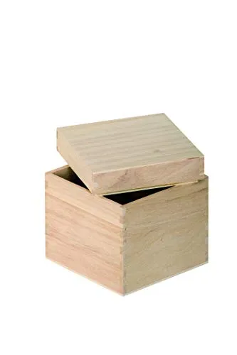 Artemio VIBB19 Aufbewahrungswürfel, Holz, Beige, 12 x 12 x 12 cm