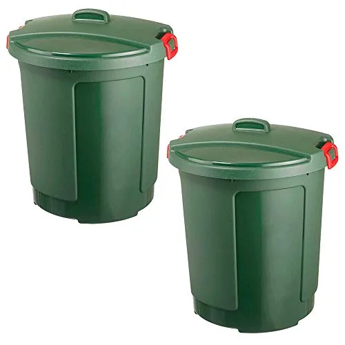 BRB-Lagertechnik Mülleimer 75L Rundtonnen mit Deckel - Praktische 75L Kunststofftonnen, frostsicher bis -20°C und hitzebeständig bis 80°C. Ideal für die Lagerung und Entsorgung von Abfällen, mit sicherem Deckel und stapelbarem Design für optimalen Stauraum.